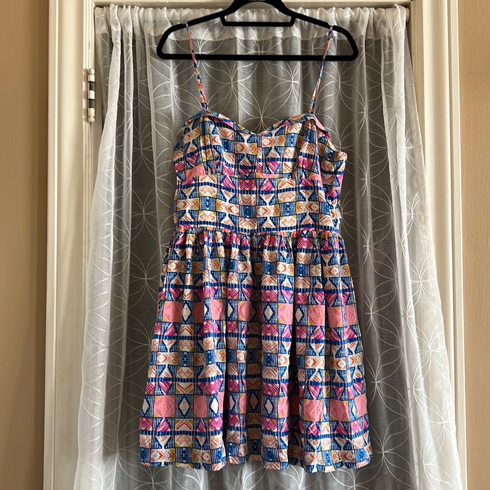 2010s Fit and Flare Patterned Dress